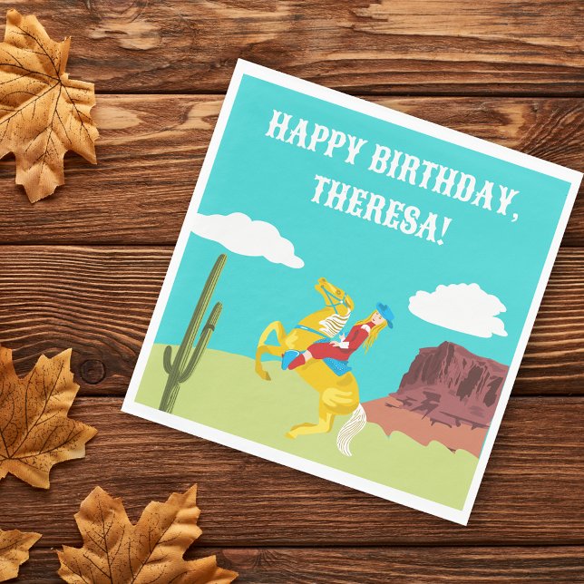 Servilleta De Papel Campy Cowgirl occidental en cumpleaños de Personal (Subido por el creador)