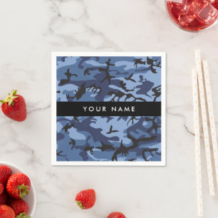 Servilleta De Papel Camuflaje Azul Marino Personaliza tu nombre