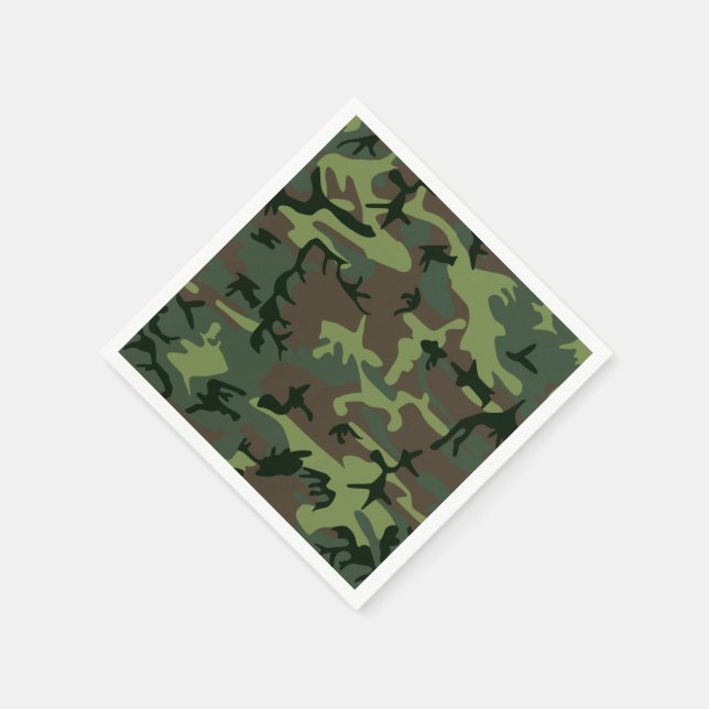 Servilleta De Papel Camuflaje Camo Patrón Verde Marrón (Borde)