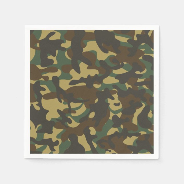 Servilleta De Papel Camuflaje de bosque (Anverso)