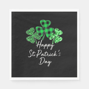 Servilleta De Papel Camuflaje del Leopardo de Shamrock Happy St Patric