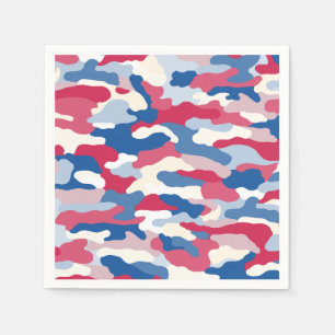 Servilleta De Papel Camuflaje rojo blanco y azul