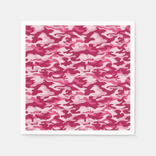 Servilleta De Papel Camuflaje rosa de Camo (Anverso)
