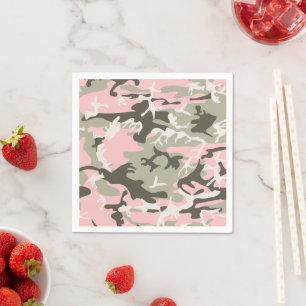 Servilleta De Papel Camuflaje rosa y verde, militar, militar