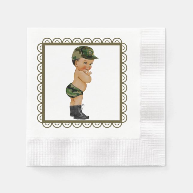 Servilleta De Papel Camuflaje verde del ejército: Napkins de papel de  (Anverso)