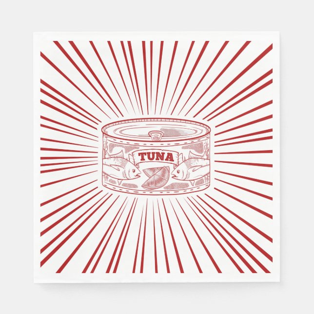 Servilleta De Papel Can of tuna retro design (Anverso)