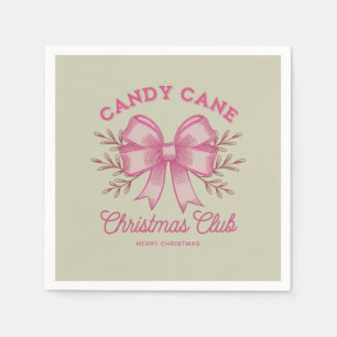 Servilleta De Papel Caña de Caramelo Rosa Club de Navidad Temporada de