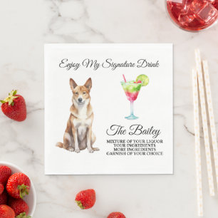 Servilleta De Papel Canaan Dog Signature Bebe Boda Mascota