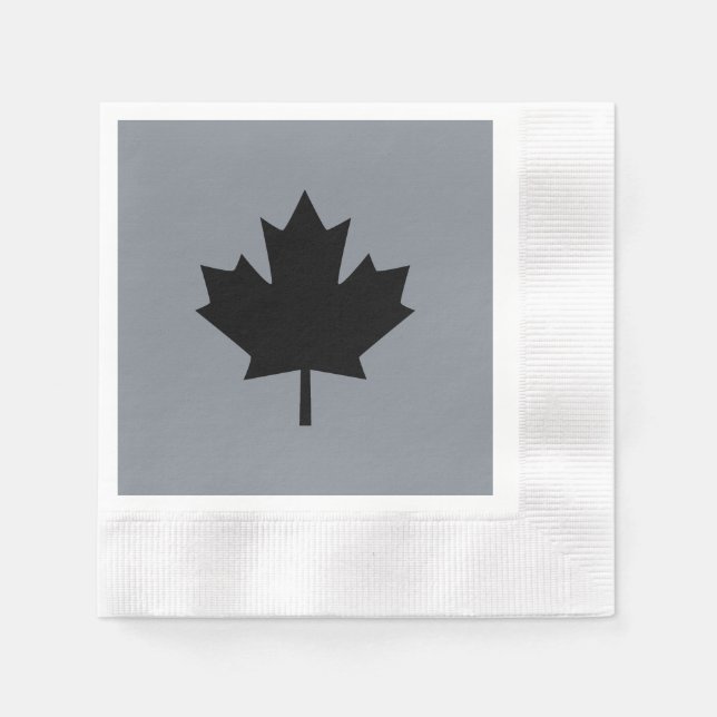 Servilleta De Papel Canadian Black Maple Leaf Symbol (Anverso)