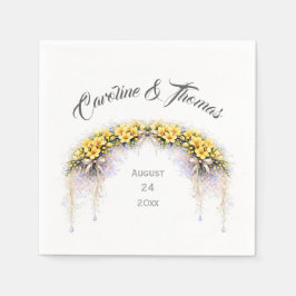 Servilleta De Papel Canary Yellow Romantic Freesia  Floral Wedding