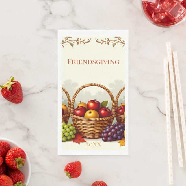 Servilleta De Papel Canasta rústica de manzanas de papel amigable (In situ)