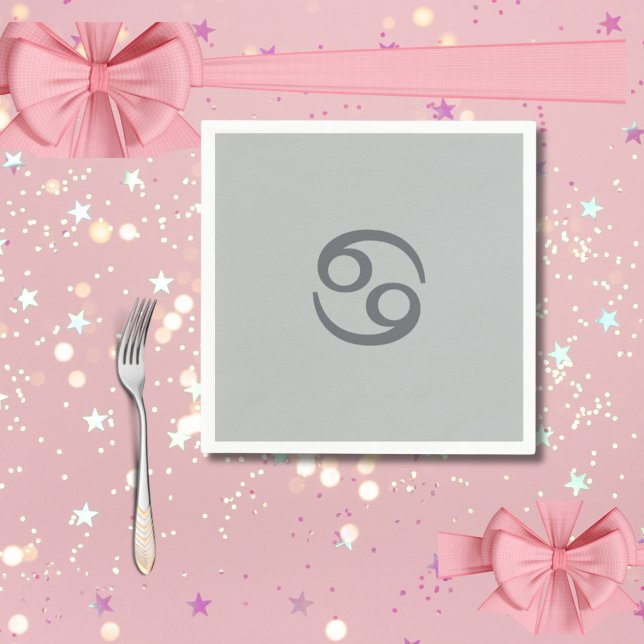 Servilleta De Papel Cáncer de zodiaco - gris pálido (Subido por el creador)