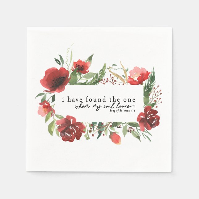 Servilleta De Papel Canción de Salomón 3:4 He encontrado al Boda Uno (Anverso)