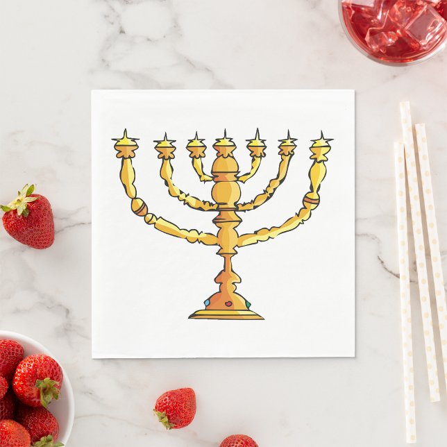 Servilleta De Papel Candelabro judío Menorah dorado (Subido por el creador)