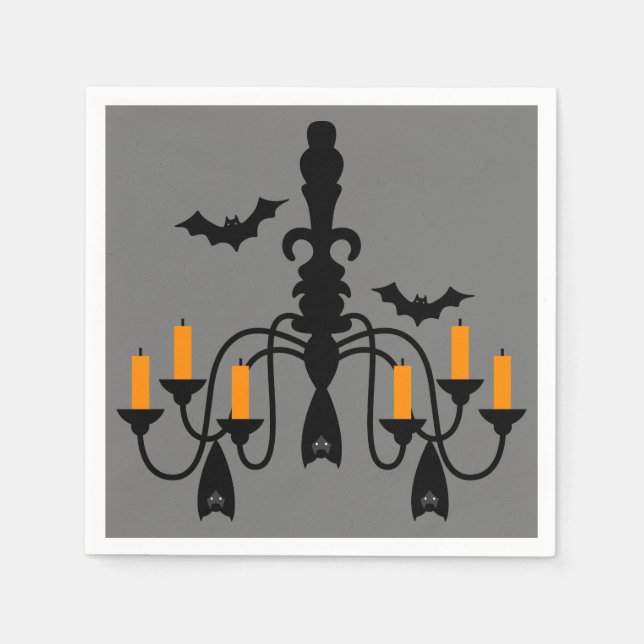 Servilleta De Papel Candelabros de Halloween y candelabros de murciéla (Anverso)