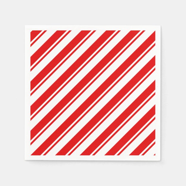 Servilleta De Papel Candía de Peppermint Red White Stripe (Anverso)