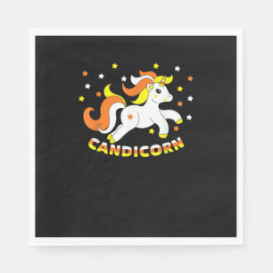 Servilleta De Papel Candicorn Cute Unicornio Halloween Candy Corn Dive