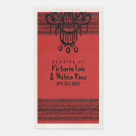 Servilleta De Papel Candil de encaje gótico rojo negro