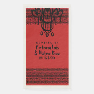 Servilleta De Papel Candil de encaje gótico rojo negro