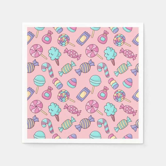 Servilleta De Papel Candy Birthday Party Pink (Anverso)