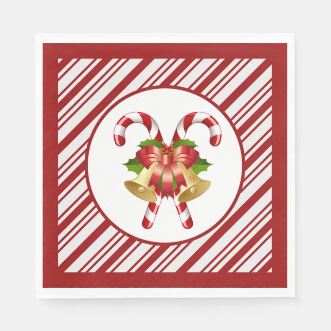 Servilleta De Papel Candy Cane Christmas  (Anverso)
