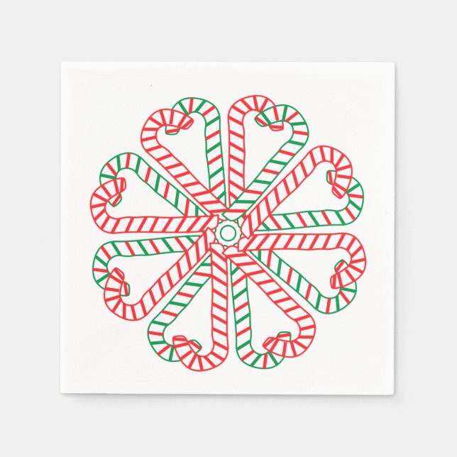 Servilleta De Papel Candy Cane Design Napkin (Anverso)