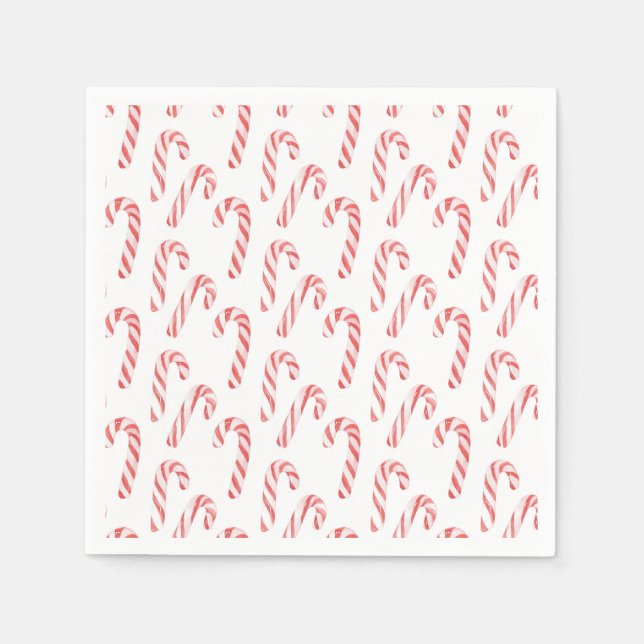 Servilleta De Papel Candy Cane Festivo Navidad (Anverso)