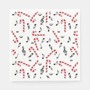 Servilleta De Papel Candy Cane Music Notes