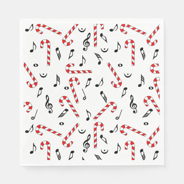 Servilleta De Papel Candy Cane Music Notes (Anverso)