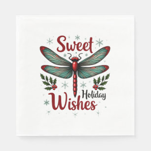 Servilleta De Papel Candy Cane Wings Dragonfly
