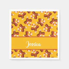 Servilleta De Papel Candy cane wrapped with red bow pattern