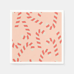 Servilleta De Papel Candy Canes, Navidades rosados de Peachy