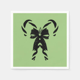 Servilleta De Papel Candy Canes with Pine Needles & Bow