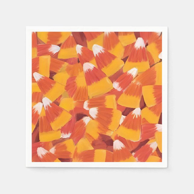 Servilleta De Papel Candy Corn Halloween Party (Anverso)