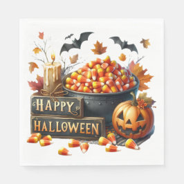 Servilleta De Papel Candy Corn Happy Halloween Papel Napkin