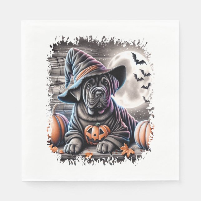 Servilleta De Papel Cane Corso Dog Halloween (Anverso)