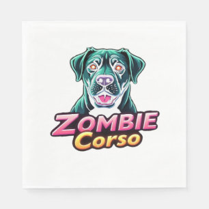 Servilleta De Papel Cane Corso Italiano Mastiff Zombie Dog Halloween E
