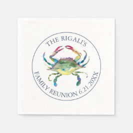 Servilleta De Papel Cangrejo azul acuático personalizado