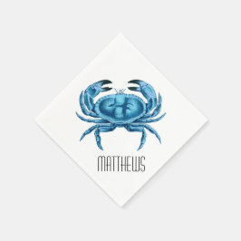 Servilleta De Papel Cangrejo azul personalizado