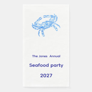 Servilleta De Papel Cangrejo azul vintage - personalizado