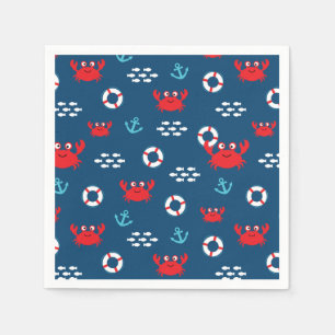 Servilleta De Papel Cangrejo con vida