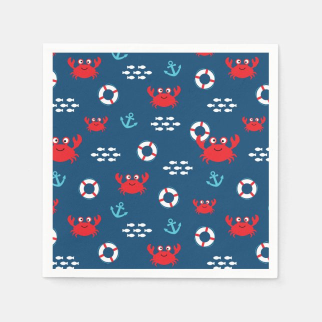 Servilleta De Papel Cangrejo con vida (Anverso)