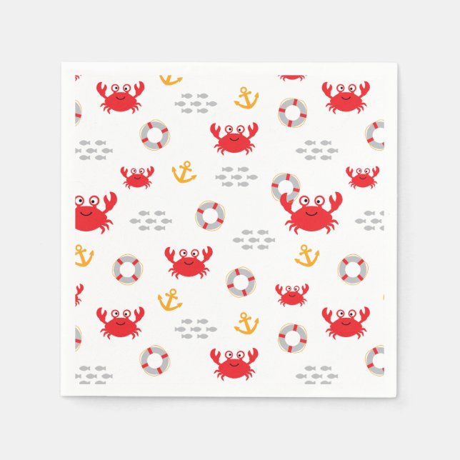 Servilleta De Papel Cangrejo con vida (Anverso)