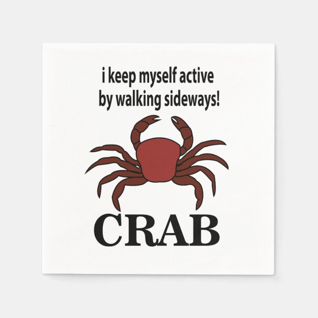 Servilleta De Papel Cangrejo Me Mantengo Activo Caminando Al Lado Del  (Anverso)