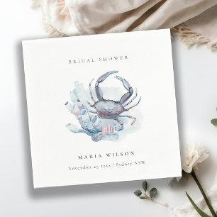 Servilleta De Papel Cangrejo subacuático silencioso Coral Nautical Bri