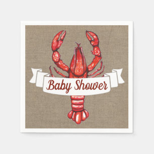 Servilleta De Papel Cangrejos y falsa arpillera Baby Shower de Cajun