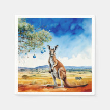 Canguro bajo gumtree con Navidades baubles