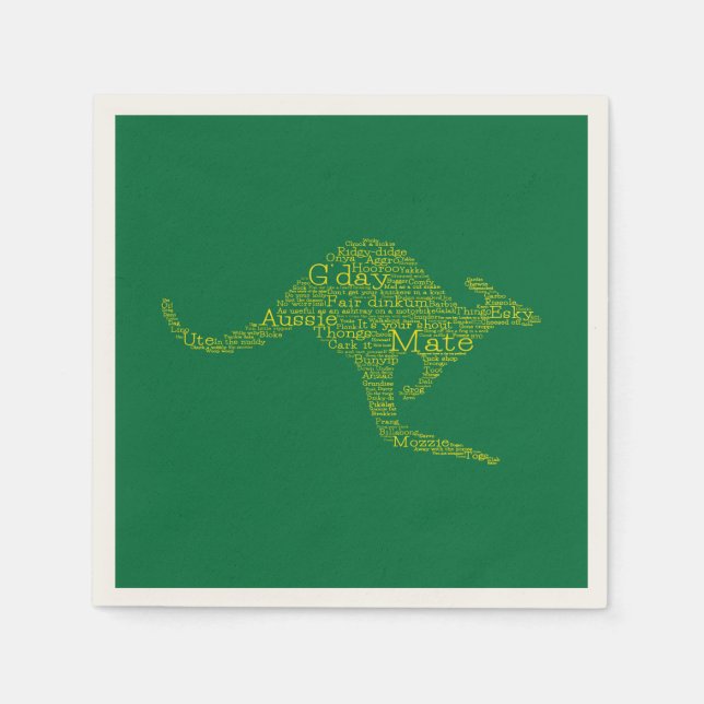 Servilleta De Papel Canguro hecho de jerga australiana (Anverso)