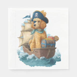 Servilleta De Papel Caniche Pirata � Perro Marino Divertido
