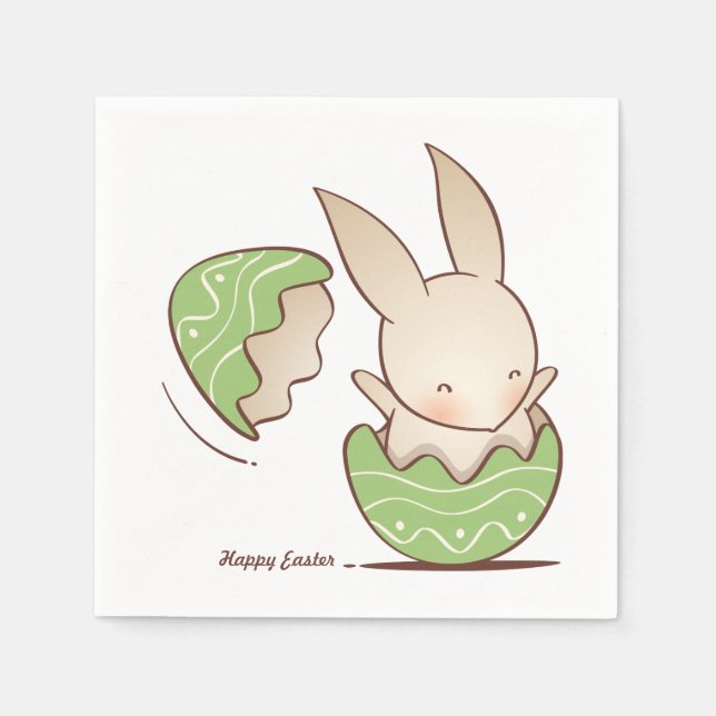 Servilleta De Papel Cañón lindo, huevo verde de Pascua (Anverso)